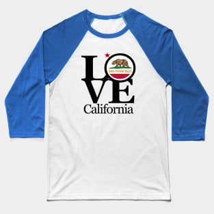 LOVE San Francisco Typography Art Baseball T-Shirt